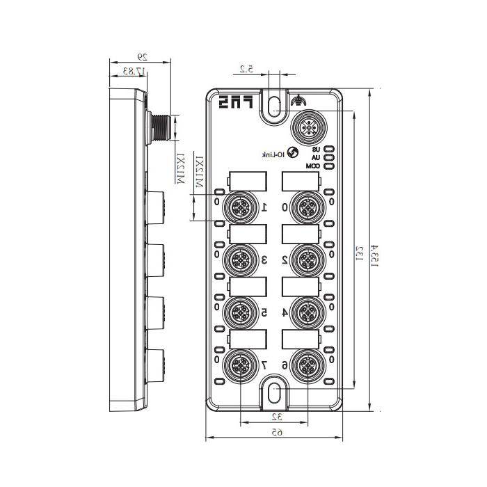 M12接口、IO-Link Hub、PNP、16DI/DO 可配置、标准模块、00BG01